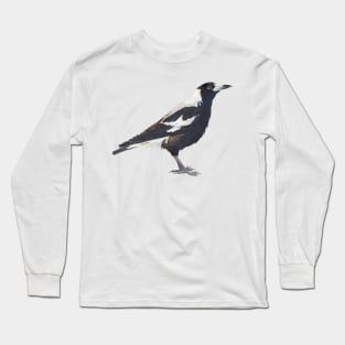 Australian magpie - black & white bird Long Sleeve T-Shirt